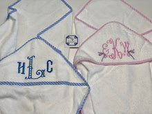 Load image into Gallery viewer, Baby Hooded Towel Gingham piping