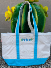 Load image into Gallery viewer, Soft Sided Canvas Cooler Tote Monogramed