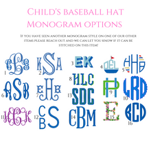Load image into Gallery viewer, Child's Monogramed hat
