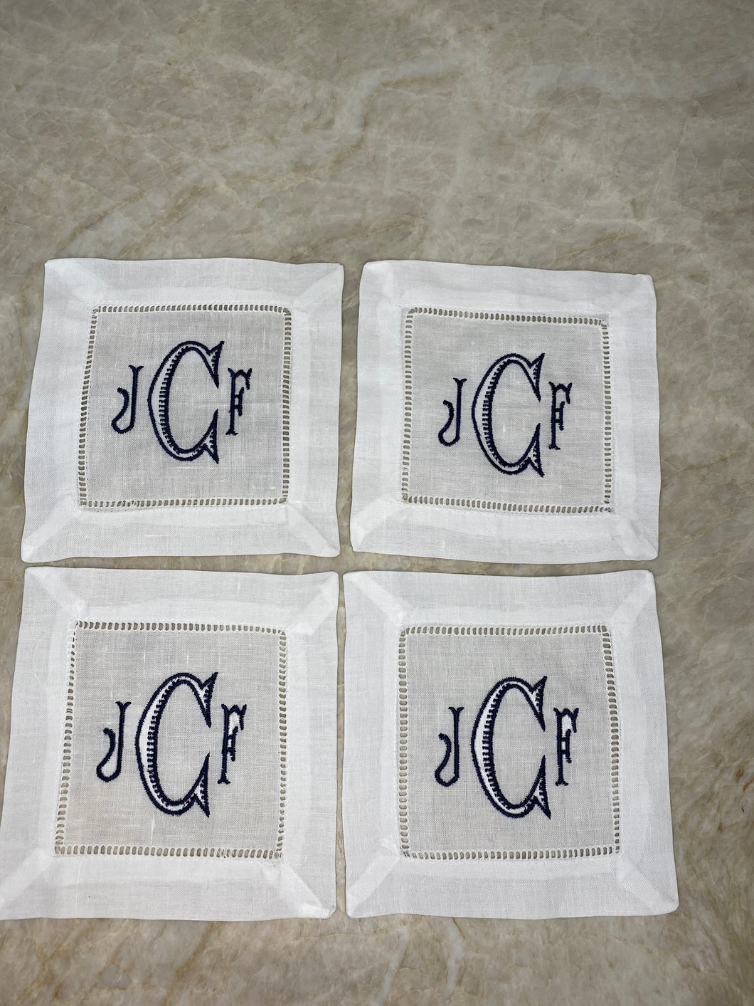 Personalized Cocktail Napkins Baroque Monogram