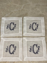 Load image into Gallery viewer, Personalized Cocktail Napkins Baroque Monogram
